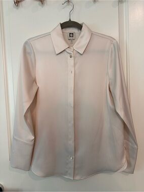 Anne Klein Satin Blouse Cream/Blush - Size S